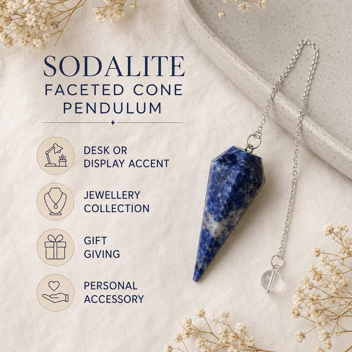 Sodalite Pendulum (Intuition and Truth) | Pendulums | Wiccan Center