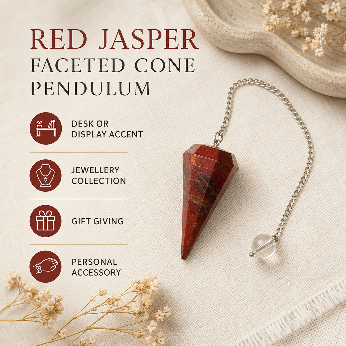 Red Jasper Pendulum (Generosity and Manifestation )