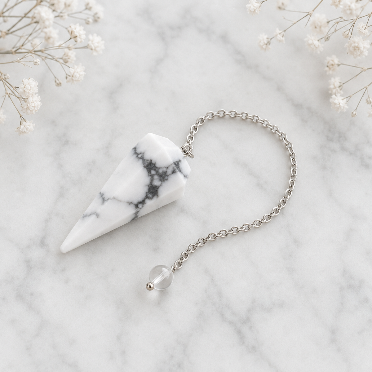 Howlite Pendulum (Inspiration and Balance)