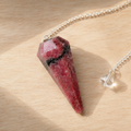 Rhodonite Faceted Hexagon Pendulum, Crystal Pendulum