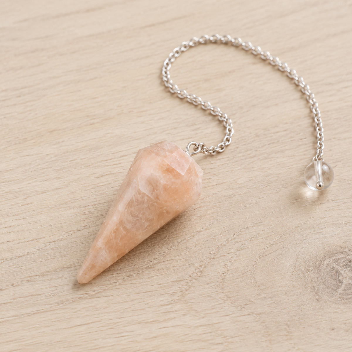 Moonstone Faceted Hexagon Pendulum, Crystal Pendulum
