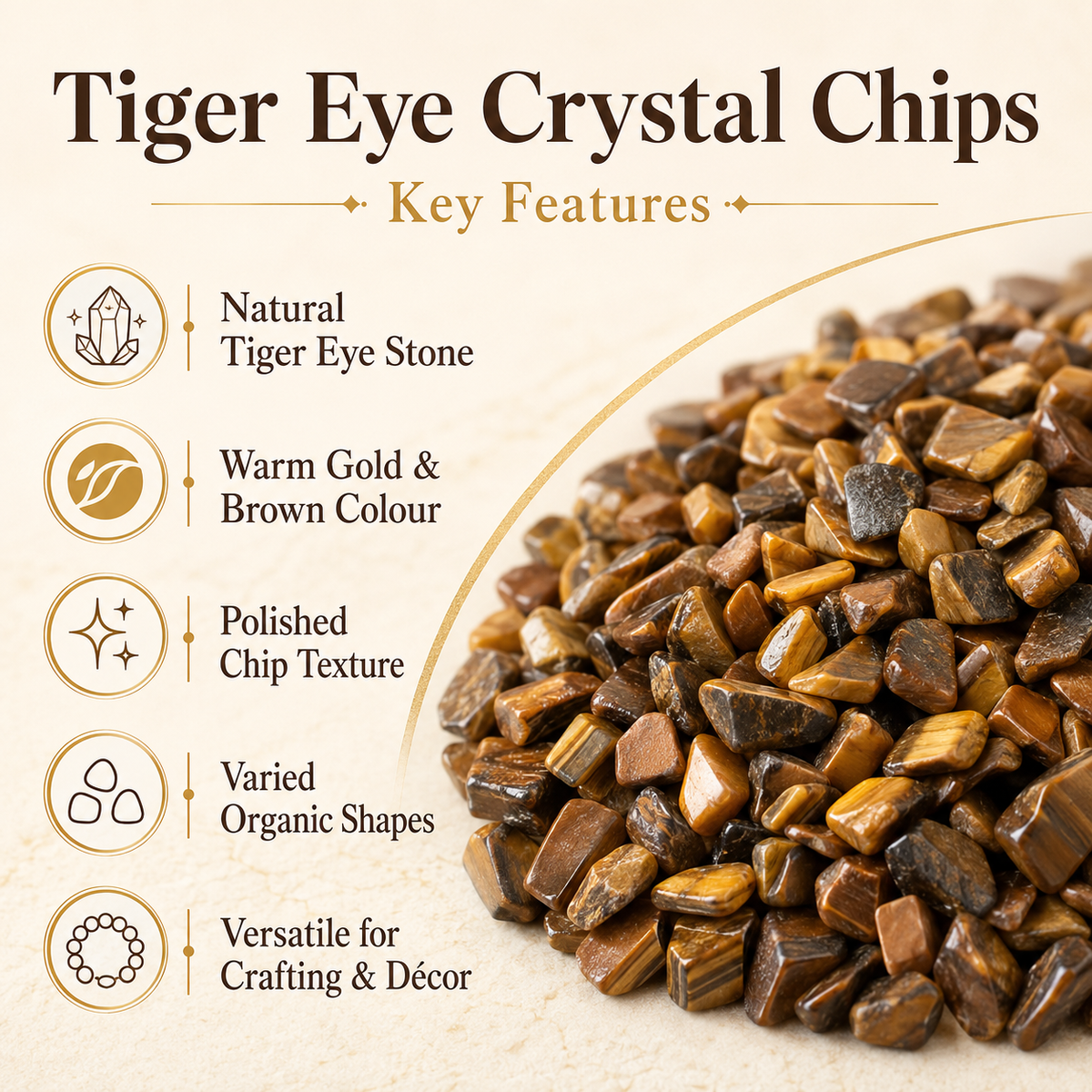 Tiger Eye Gemstone Chips (Protection and Willpower) | gemstone chips | Wiccan Center