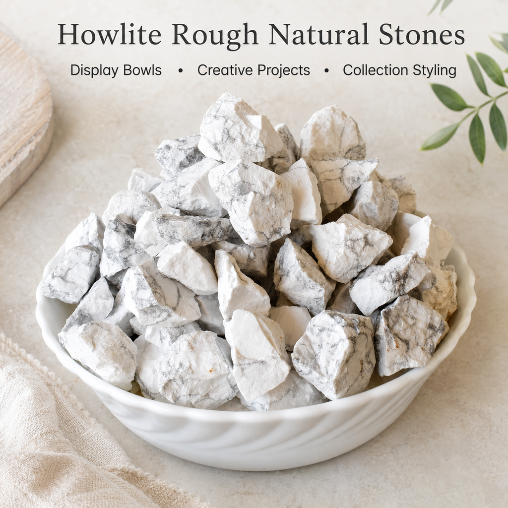 Howlite Rough Rocks (Strength and Stress Relief)