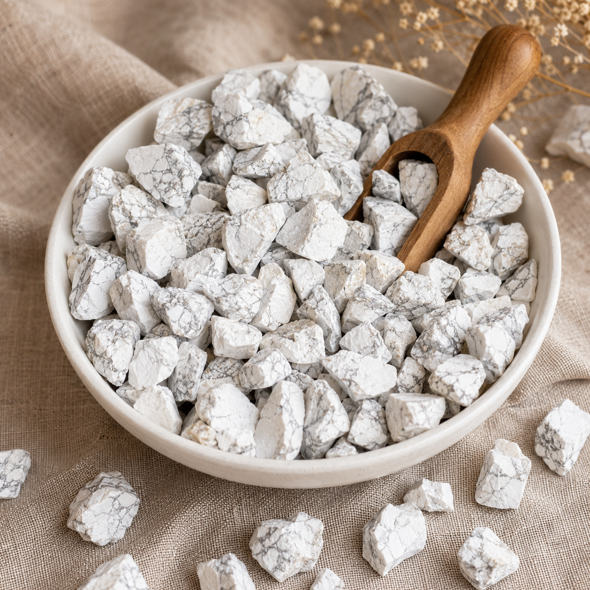 Howlite Rough Rocks (Strength and Stress Relief)