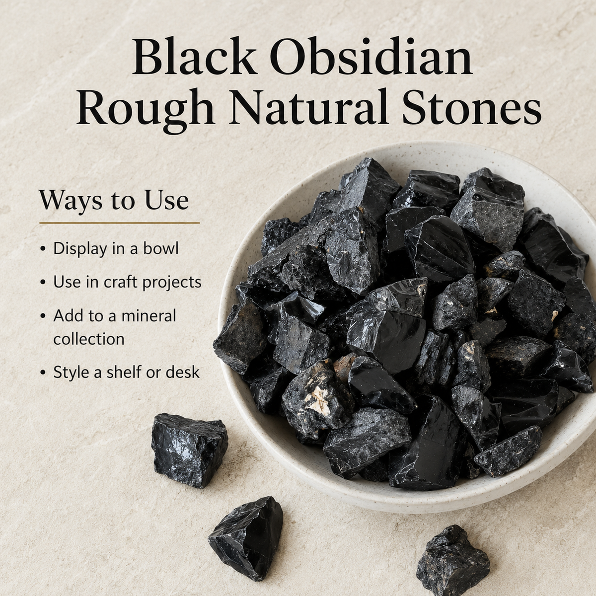 Black Obsidian Rough Rocks (Detoxification and Encouraging Personal Growth)