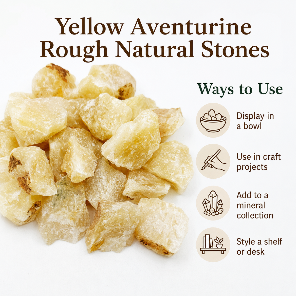 Yellow Aventurine Rough Rocks (Power and Weight Control)