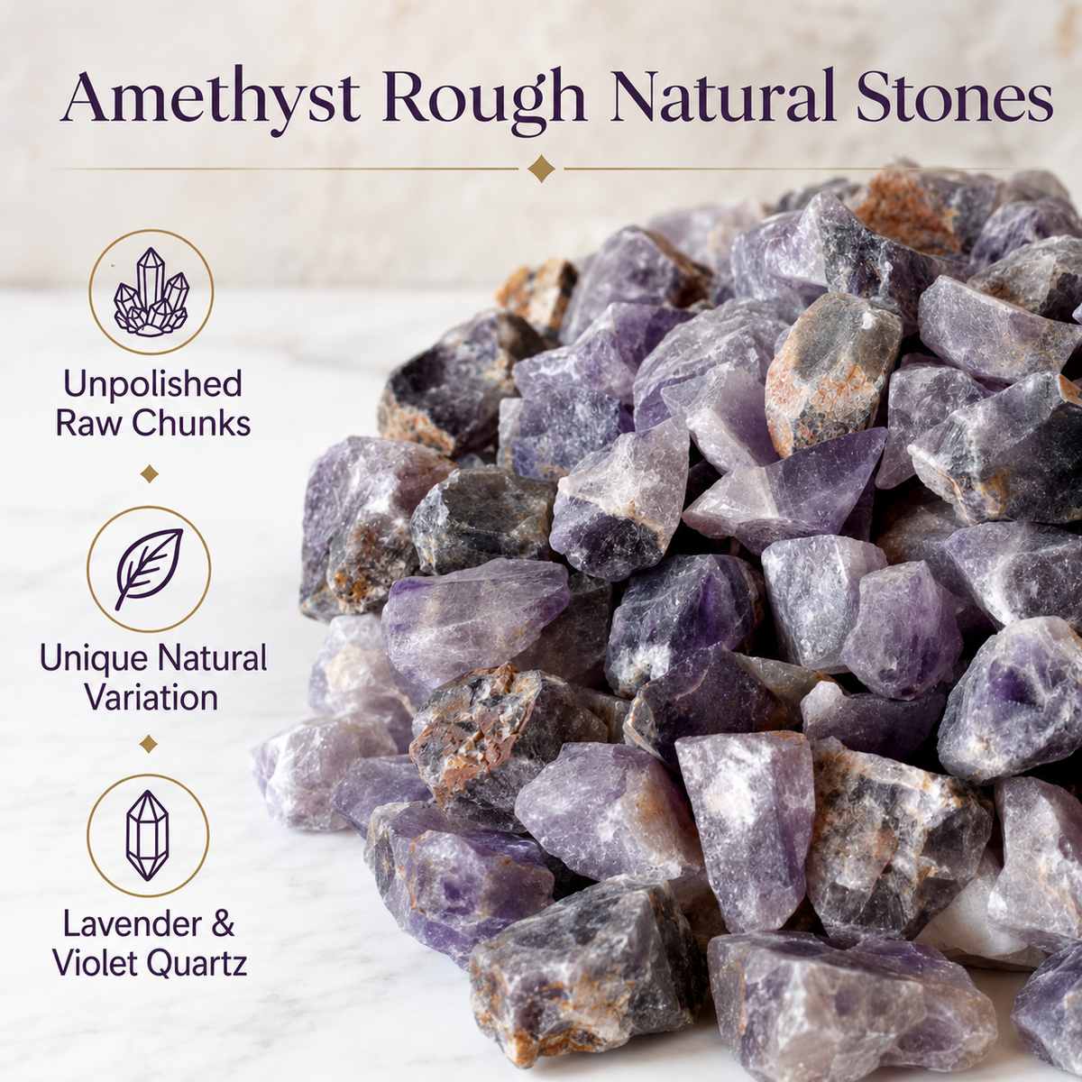 Raw Amethyst Rough Rocks (Serenity and Calm)