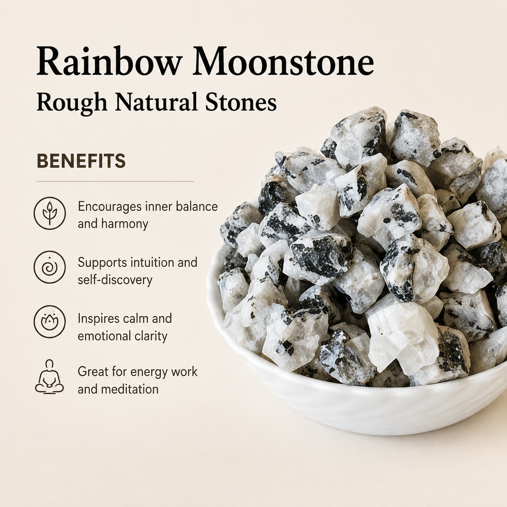Rainbow Moonstone Rough Rocks (Compassion and Inner Confidence) | Rough Chunks | Wiccan Center