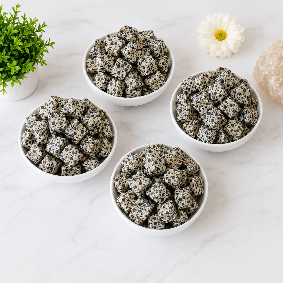 Dalmatian Jasper Rough Rocks (Grounding Energy and Good Fortune)