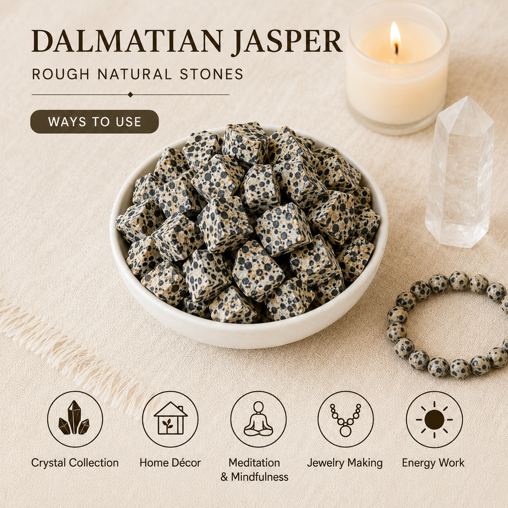 Dalmatian Jasper Rough Rocks (Grounding Energy and Good Fortune)