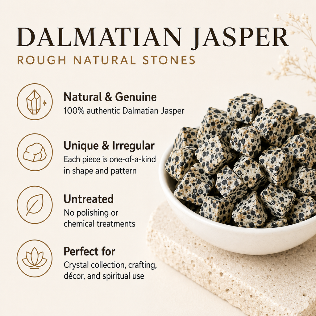 Dalmatian Jasper Rough Rocks (Grounding Energy and Good Fortune)