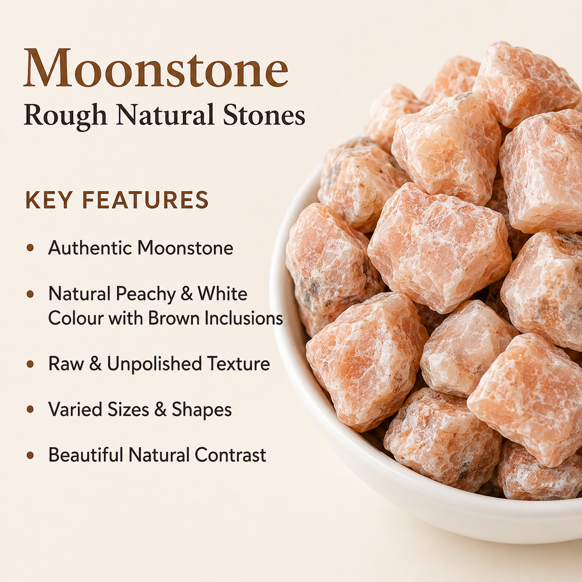 Moonstone Rough Rocks (Self-Healing and Inner Peace)