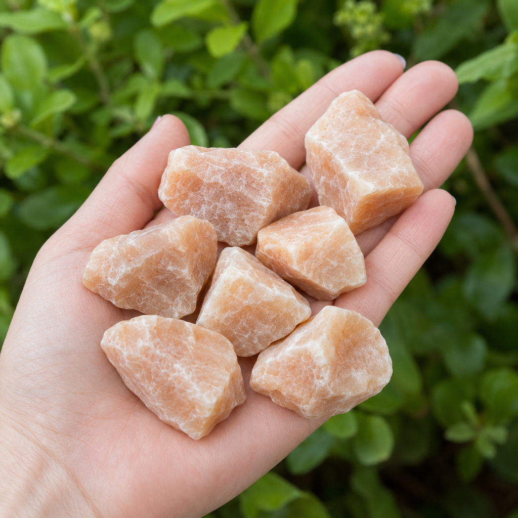 Peach Moonstone Rough Rocks (Confidence and Good Luck) | Rough Chunks | Wiccan Center