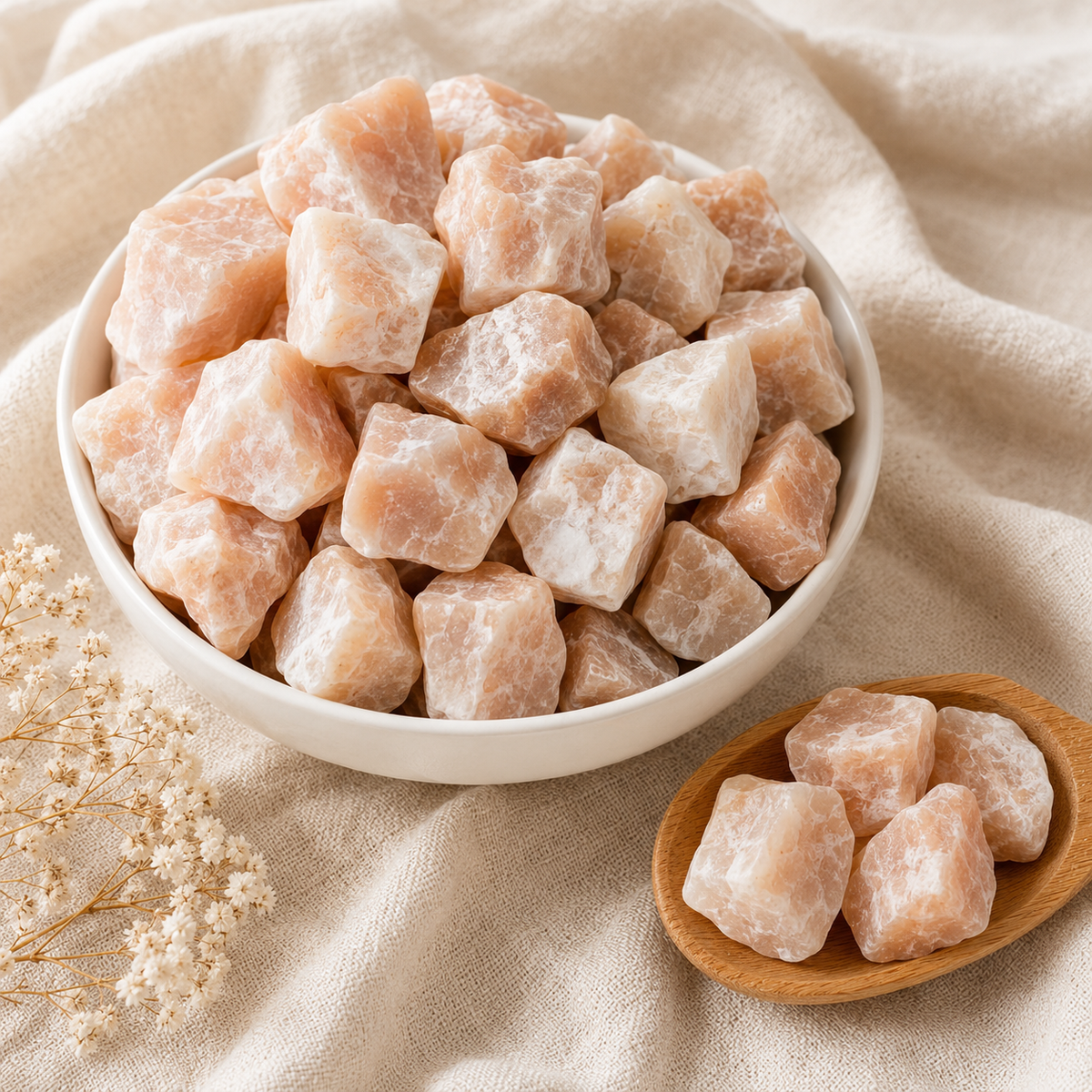 Peach Moonstone Rough Rocks (Confidence and Good Luck) | Rough Chunks | Wiccan Center