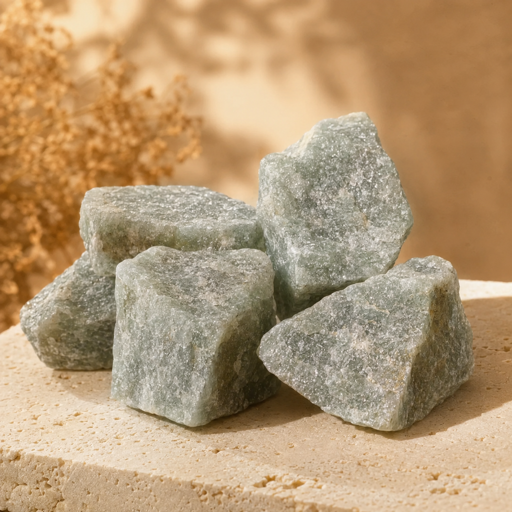Green Aventurine Rough Rocks (Grounding and Stability)