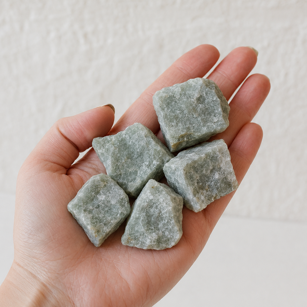 Green Aventurine Rough Rocks (Grounding and Stability)