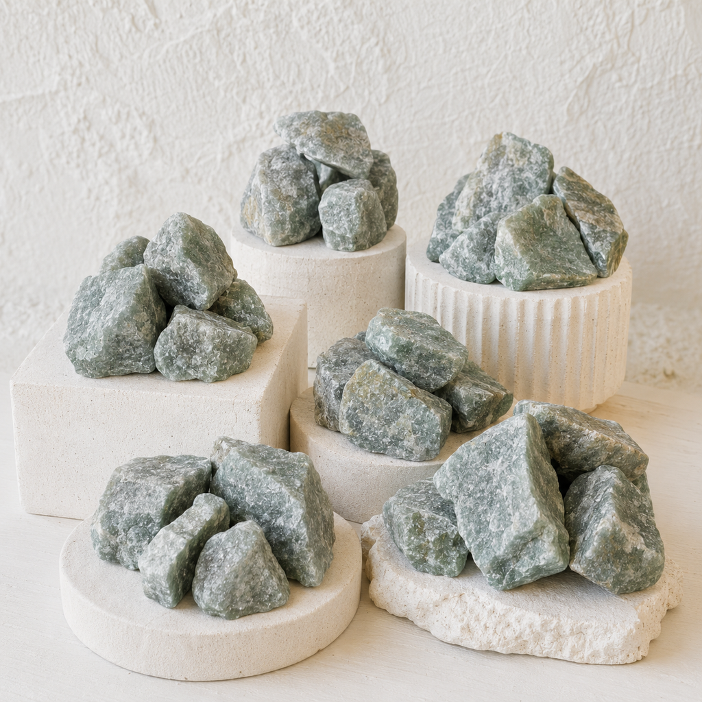 Green Aventurine Rough Rocks (Grounding and Stability)