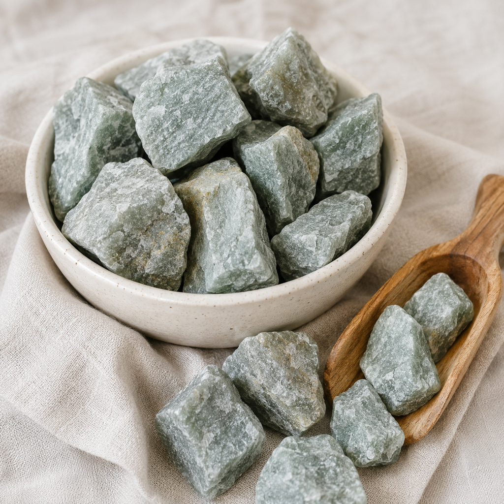 Green Aventurine Rough Rocks (Grounding and Stability)