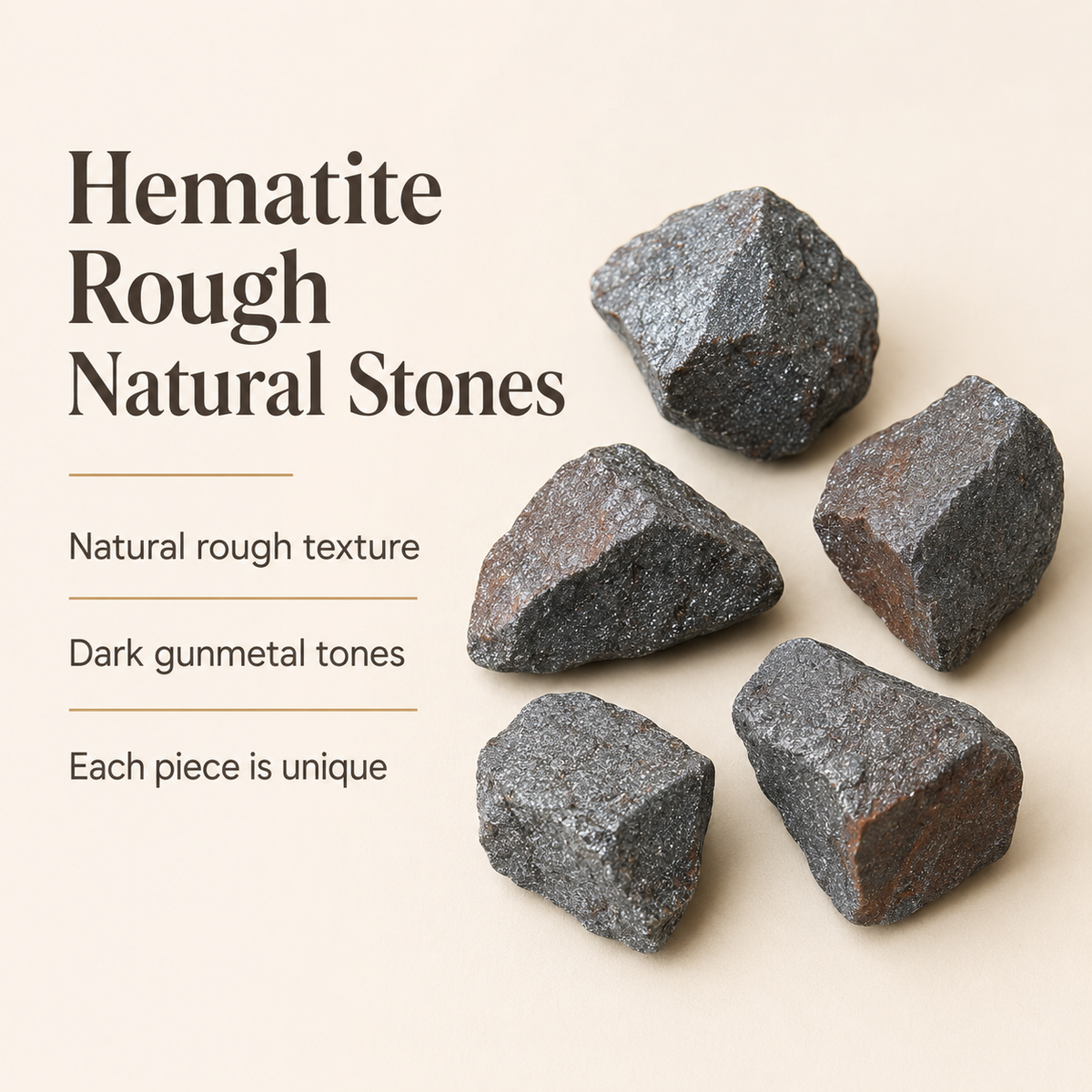 Hematite Rough Rocks (Focuses Energy and Emotions)
