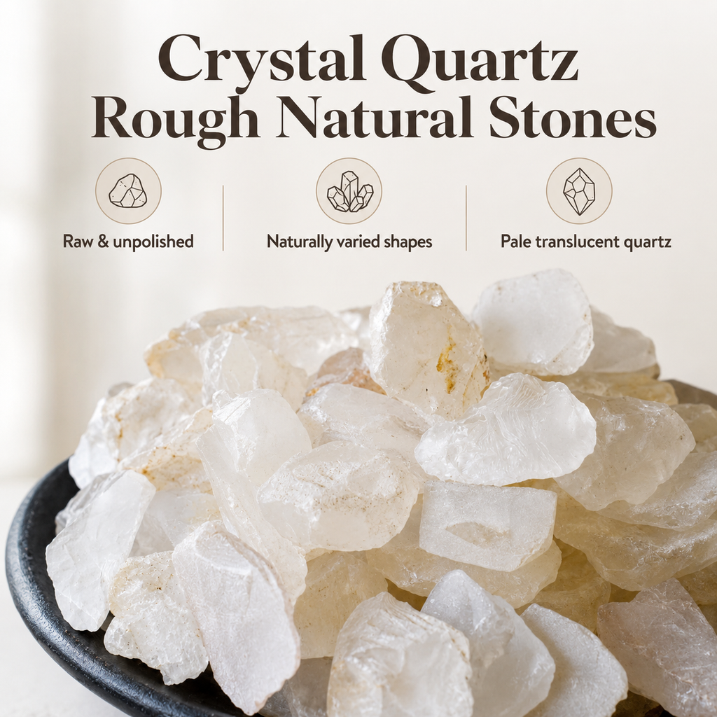 Crystal Quartz Rough Rocks (Balances Energy and Concentration)