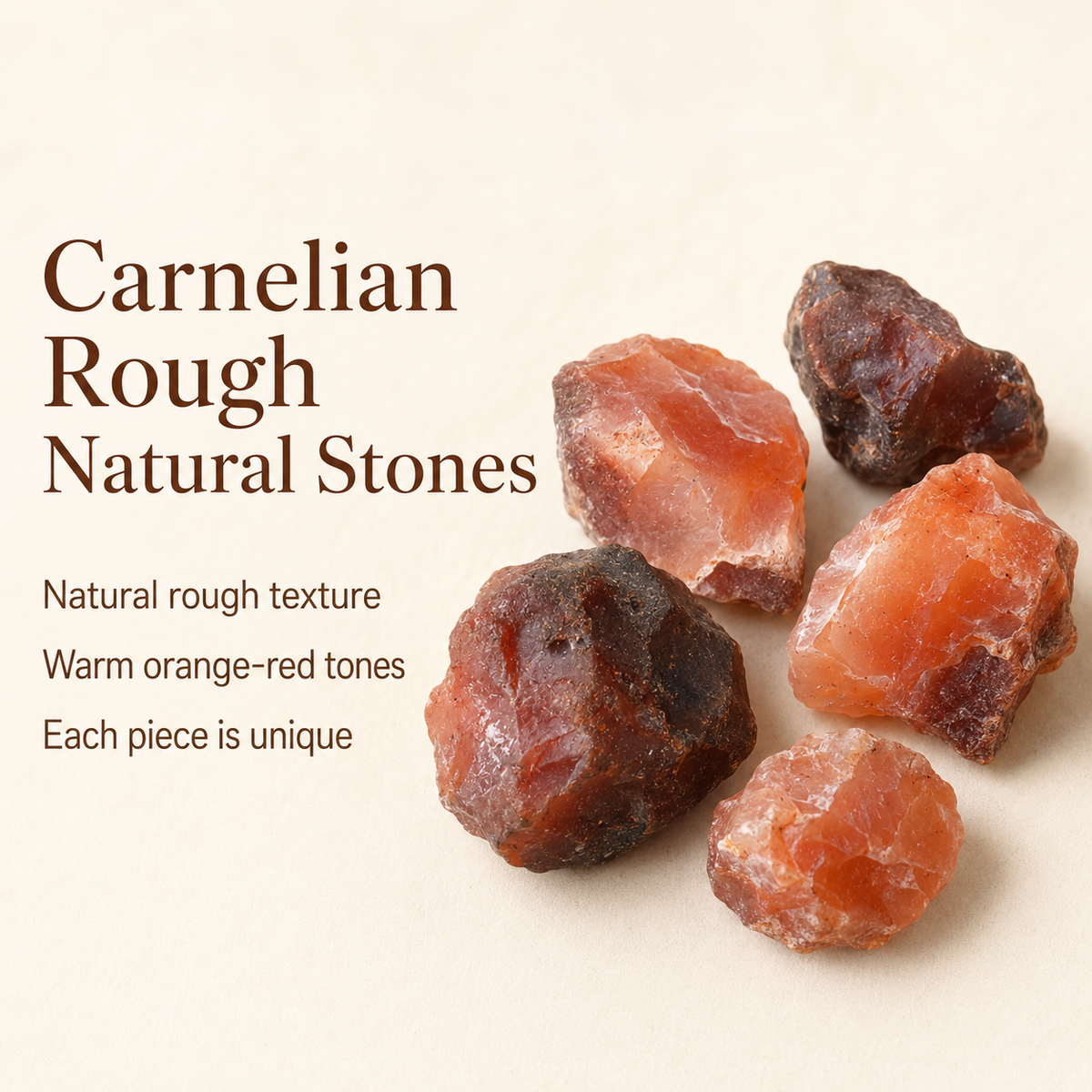 Carnelian Rough Rocks (Motivation and Stimulates Creativity) | Rough Chunks | Wiccan Center