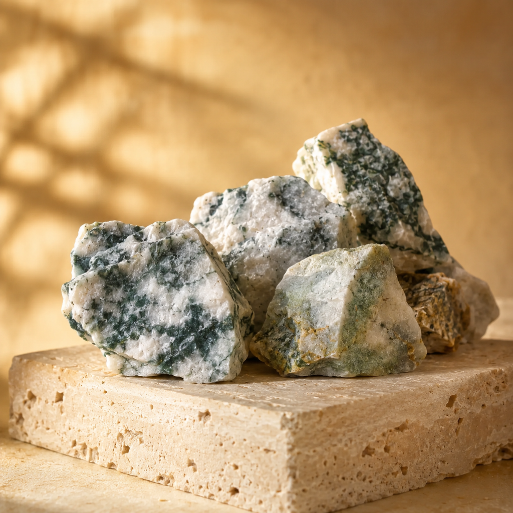 Tree Agate Rough Rocks (Trust and Self-Discipline) | Rough Chunks | Wiccan Center