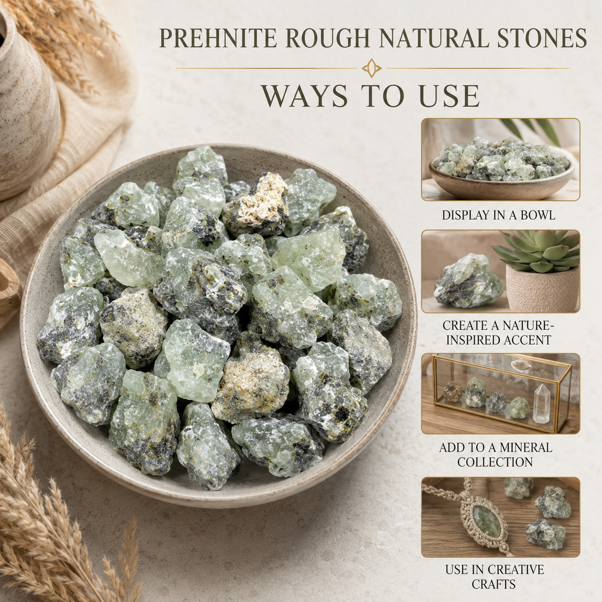 Phrenite Rough Rocks (Living in the Present am and Prosperity)