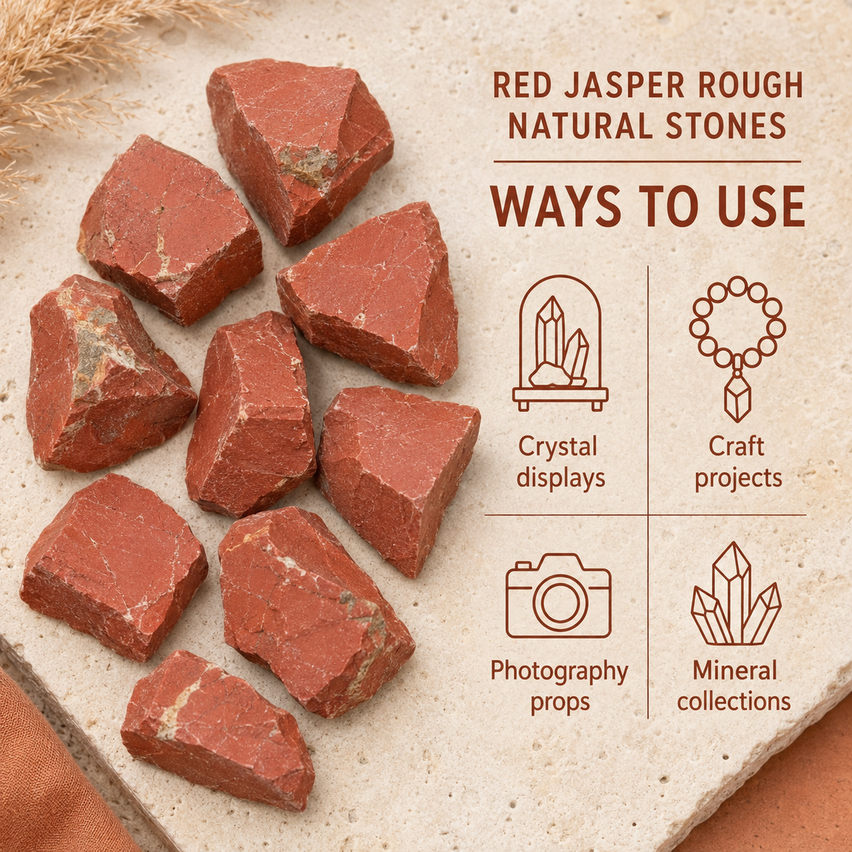 Red Jasper Rough Rocks (Strength and Protection) | Rough Chunks | Wiccan Center