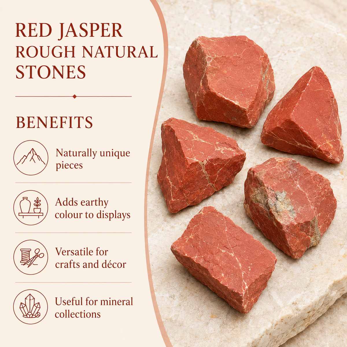 Red Jasper Rough Rocks (Strength and Protection) | Rough Chunks | Wiccan Center