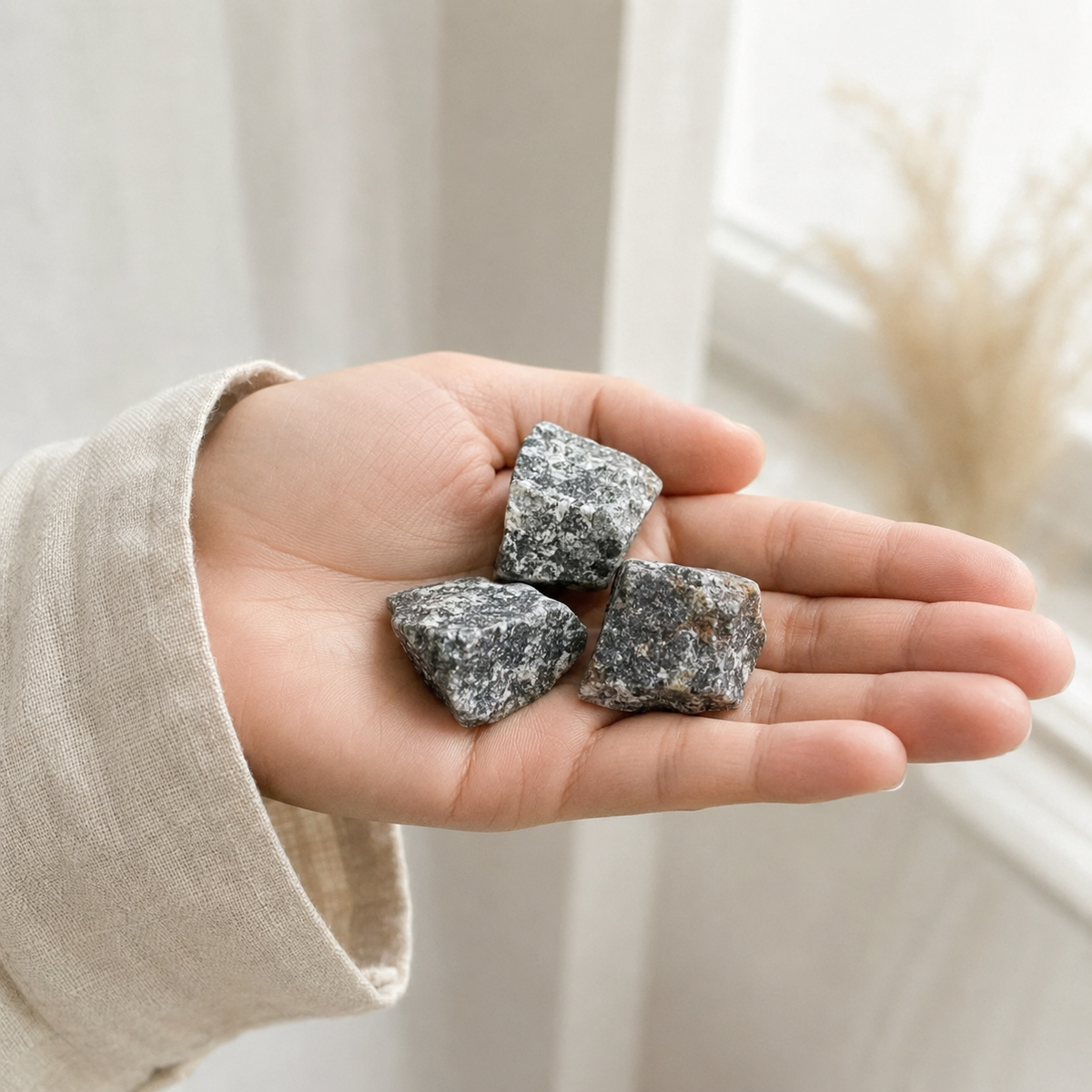 Black Rutile Rough Rocks (Promotes Strength and Growth)