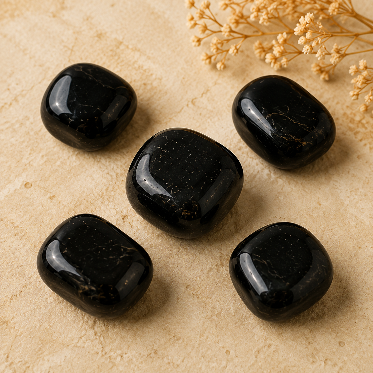 Black Tourmaline Tumbled Crystals (Strength and Protection)