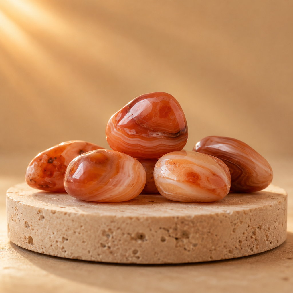Red Sulemani Agate Tumbled Crystals (Improves Physical and Mental Health) | Tumbled Stones & Chips | Wiccan Center