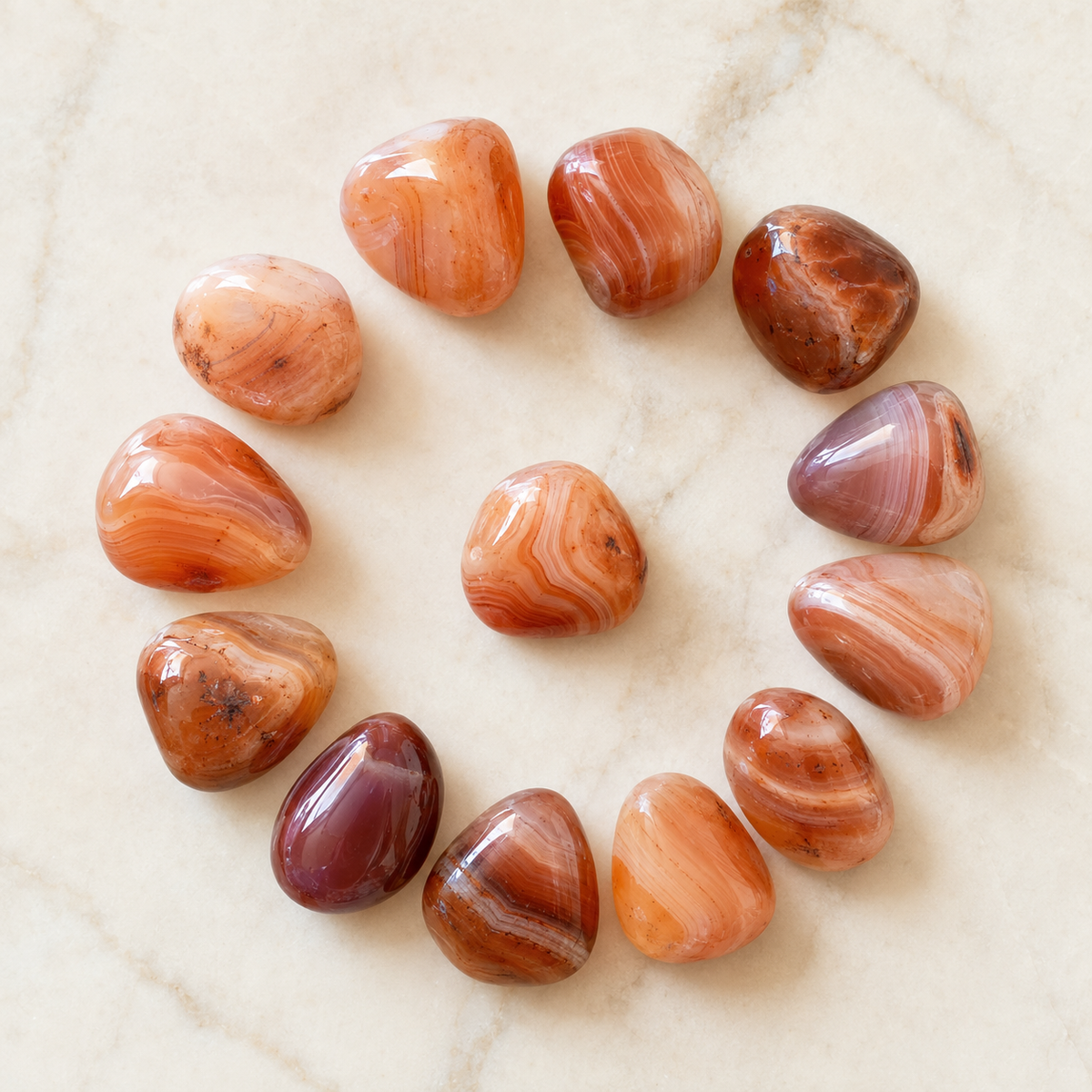 Red Sulemani Agate Tumbled Crystals (Improves Physical and Mental Health) | Tumbled Stones & Chips | Wiccan Center