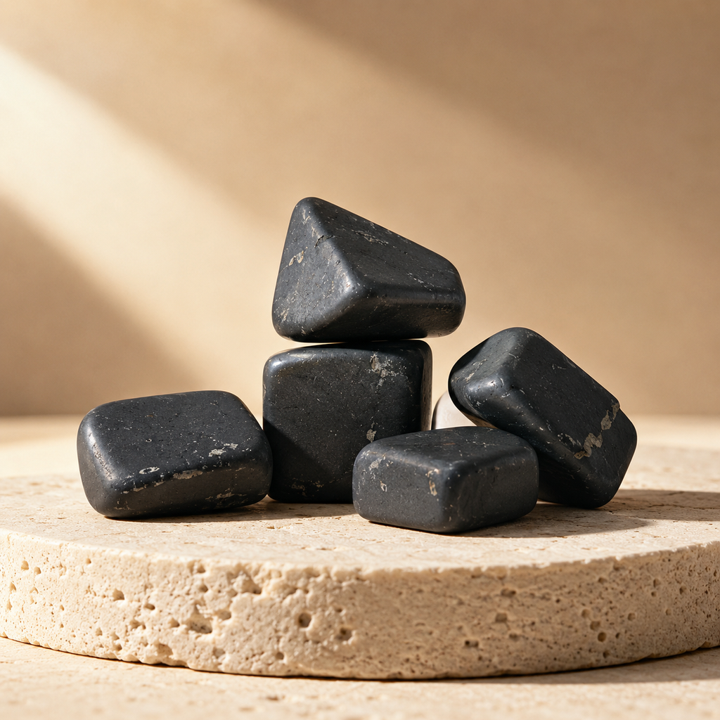 Black Shungite Tumbled Crystals (Elimination Toxins and Clarity ) | Tumbled Stones & Chips | Wiccan Center