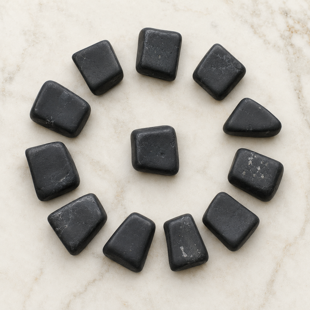 Black Shungite Tumbled Crystals (Elimination Toxins and Clarity ) | Tumbled Stones & Chips | Wiccan Center