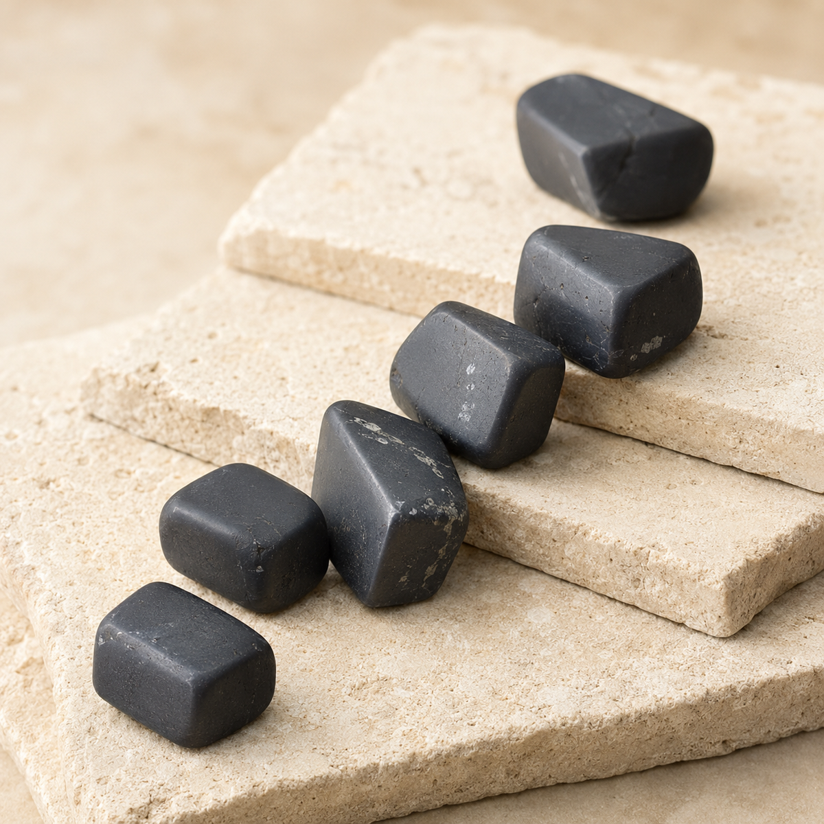 Black Shungite Tumbled Crystals (Elimination Toxins and Clarity ) | Tumbled Stones & Chips | Wiccan Center