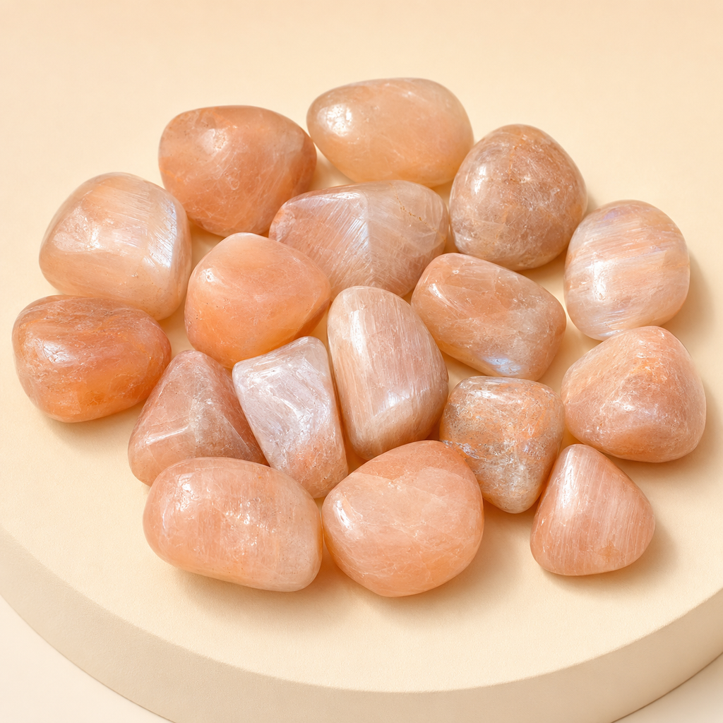 Peach Moonstone Tumbled Crystals (Mastering Fear and Leadership)