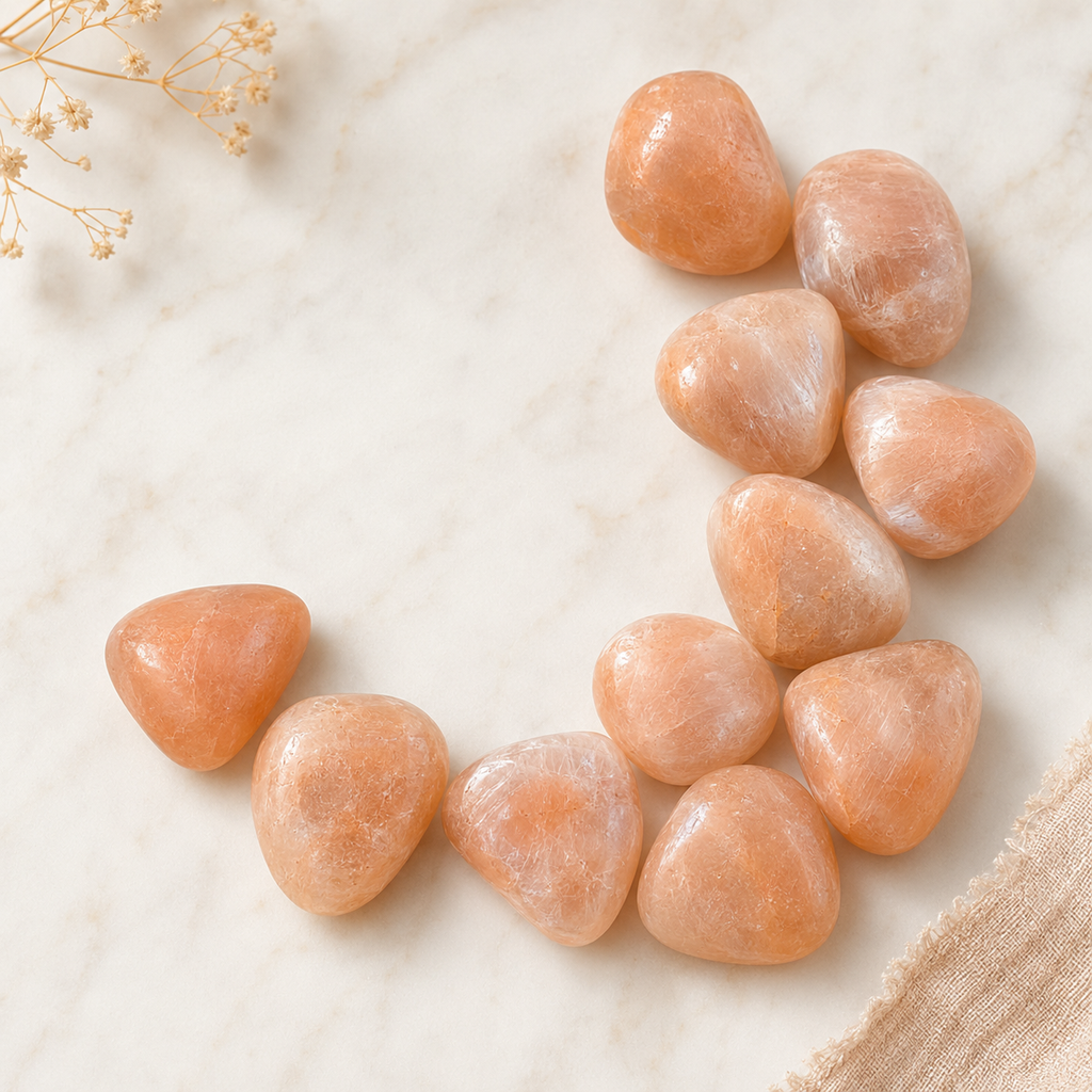Peach Moonstone Tumbled Crystals (Mastering Fear and Leadership)