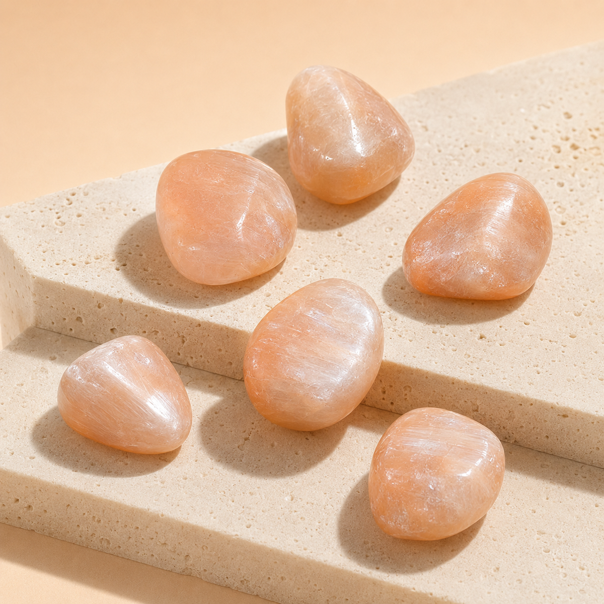 Peach Moonstone Tumbled Crystals (Mastering Fear and Leadership)