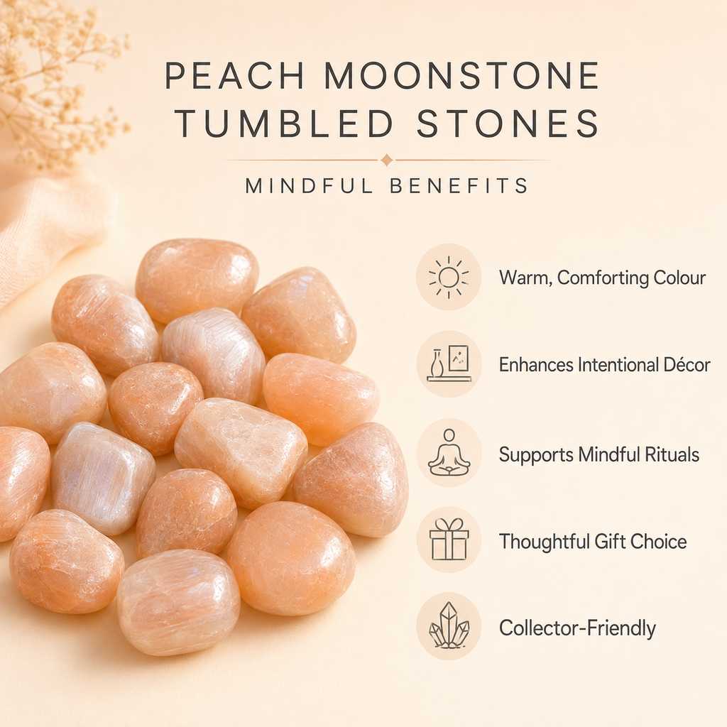 Peach Moonstone Tumbled Crystals (Mastering Fear and Leadership)