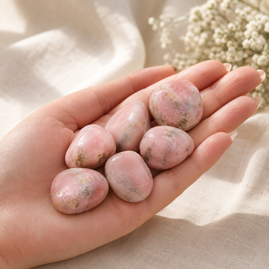 Pink Opal Tumbled Crystals (Mastering Fear and Wisdom)