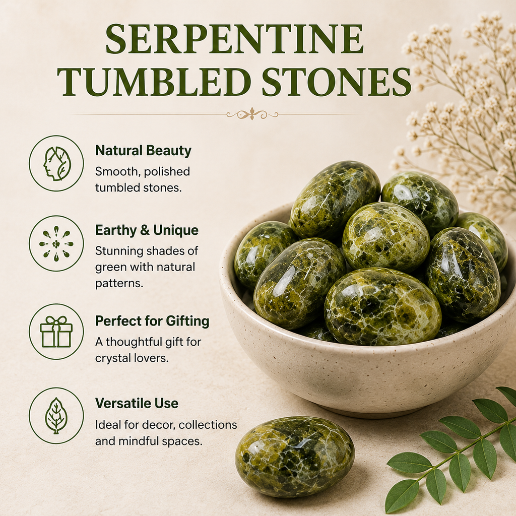 Serpentine Tumbled Crystals (Mastering Fear and Self Discovery)