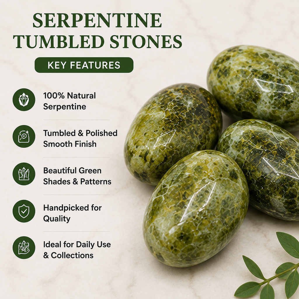 Serpentine Tumbled Crystals (Mastering Fear and Self Discovery)