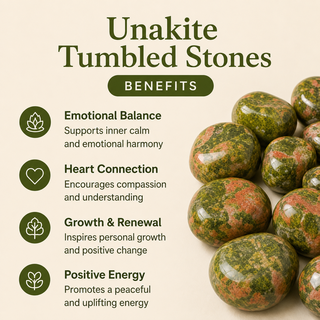 Unakite Tumbled Crystals (Self Discovery and Wisdom )