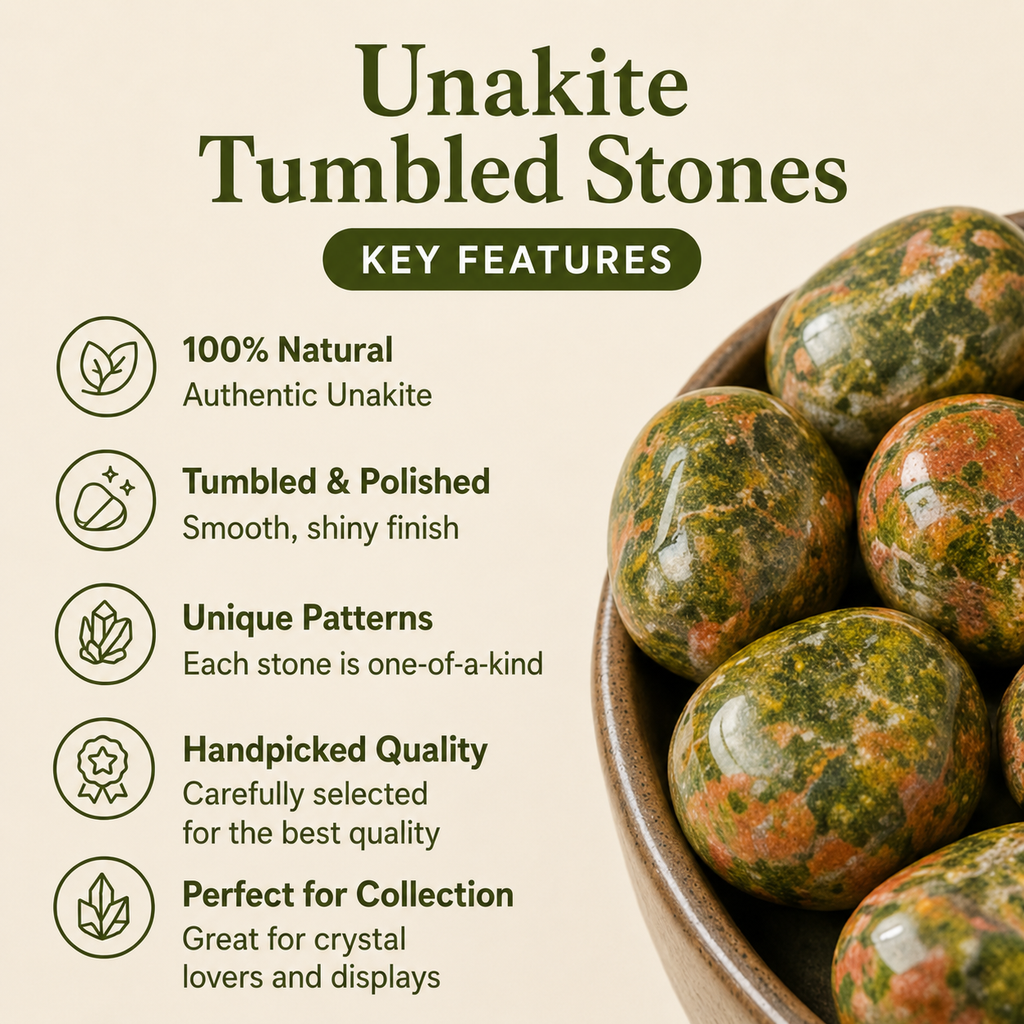 Unakite Tumbled Crystals (Self Discovery and Wisdom )
