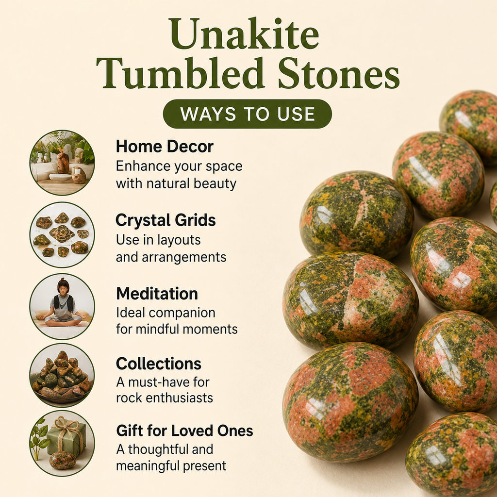 Unakite Tumbled Crystals (Self Discovery and Wisdom )