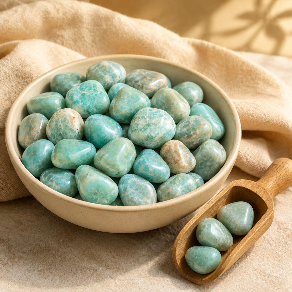 Amazonite Tumbled Crystals(Alignment Of Chakra & Breaking Addictions)