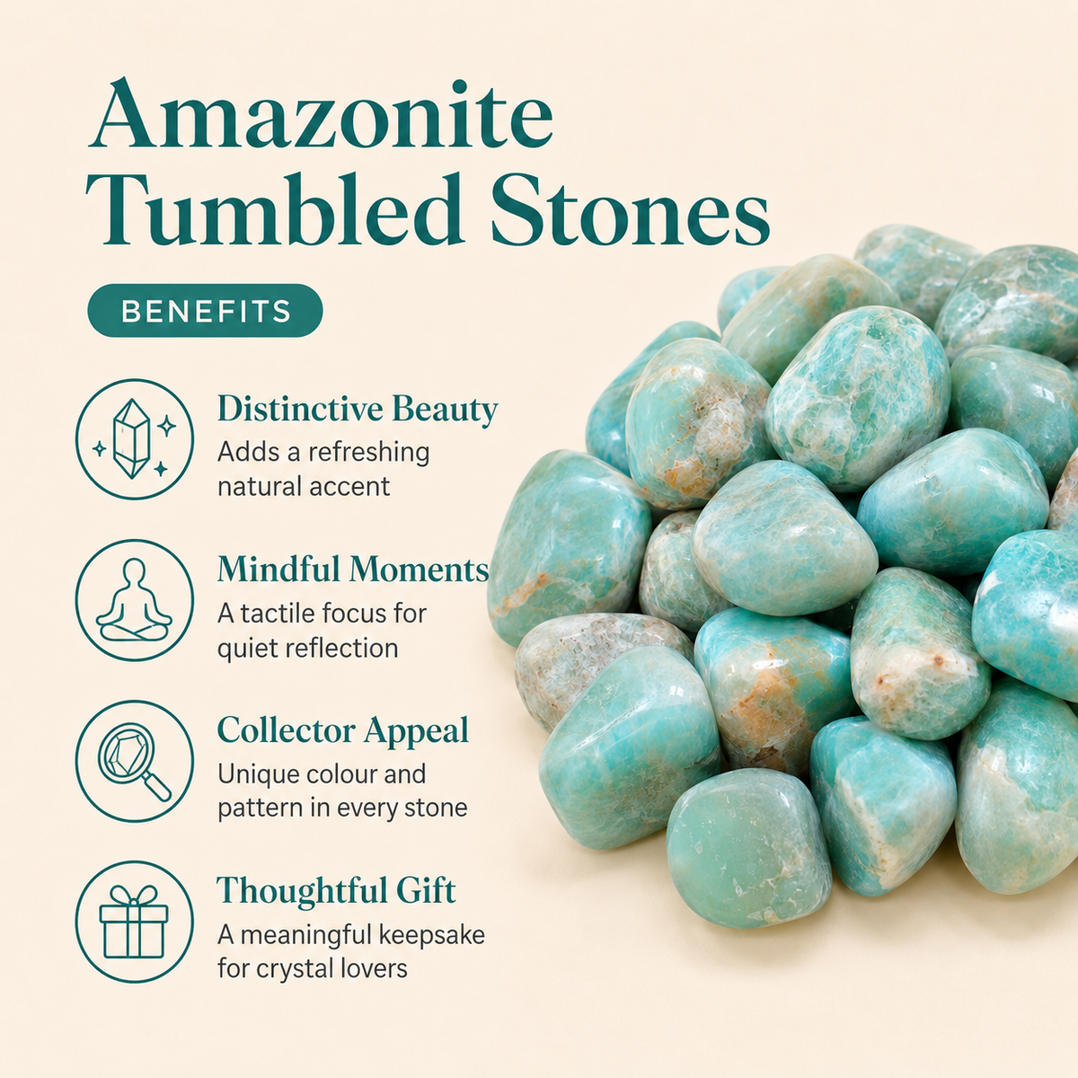 Amazonite Tumbled Crystals(Alignment Of Chakra & Breaking Addictions)