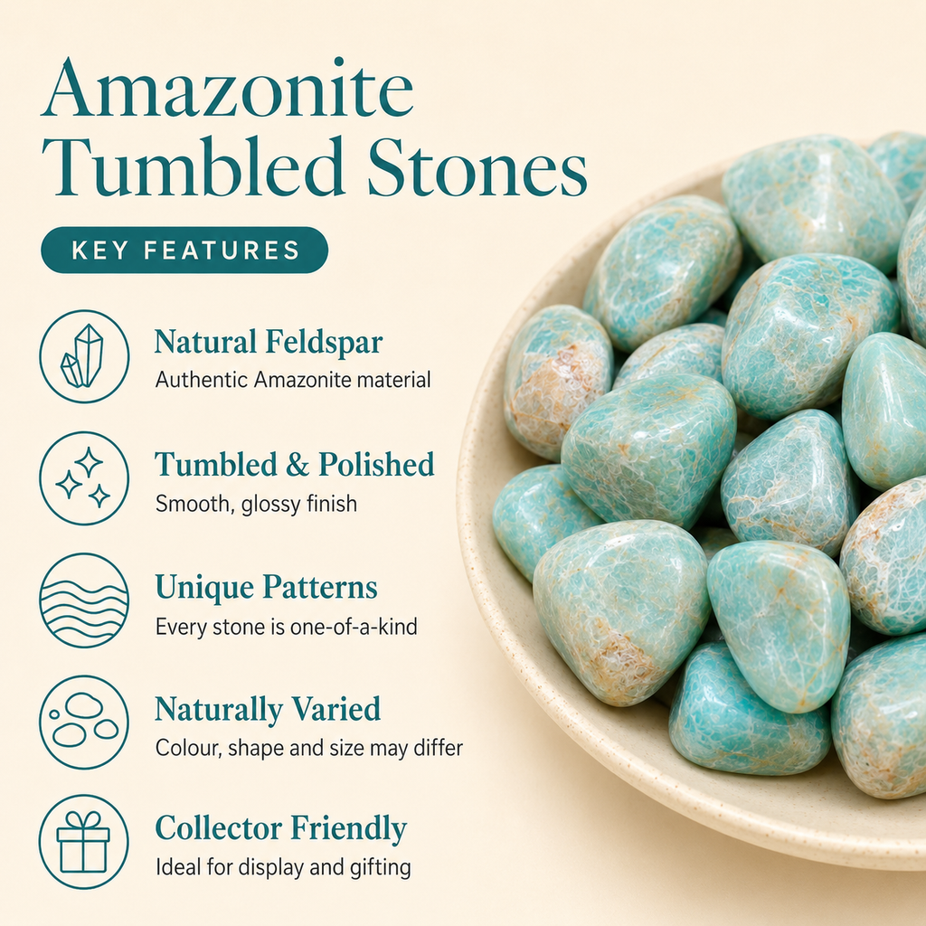 Amazonite Tumbled Crystals(Alignment Of Chakra & Breaking Addictions)