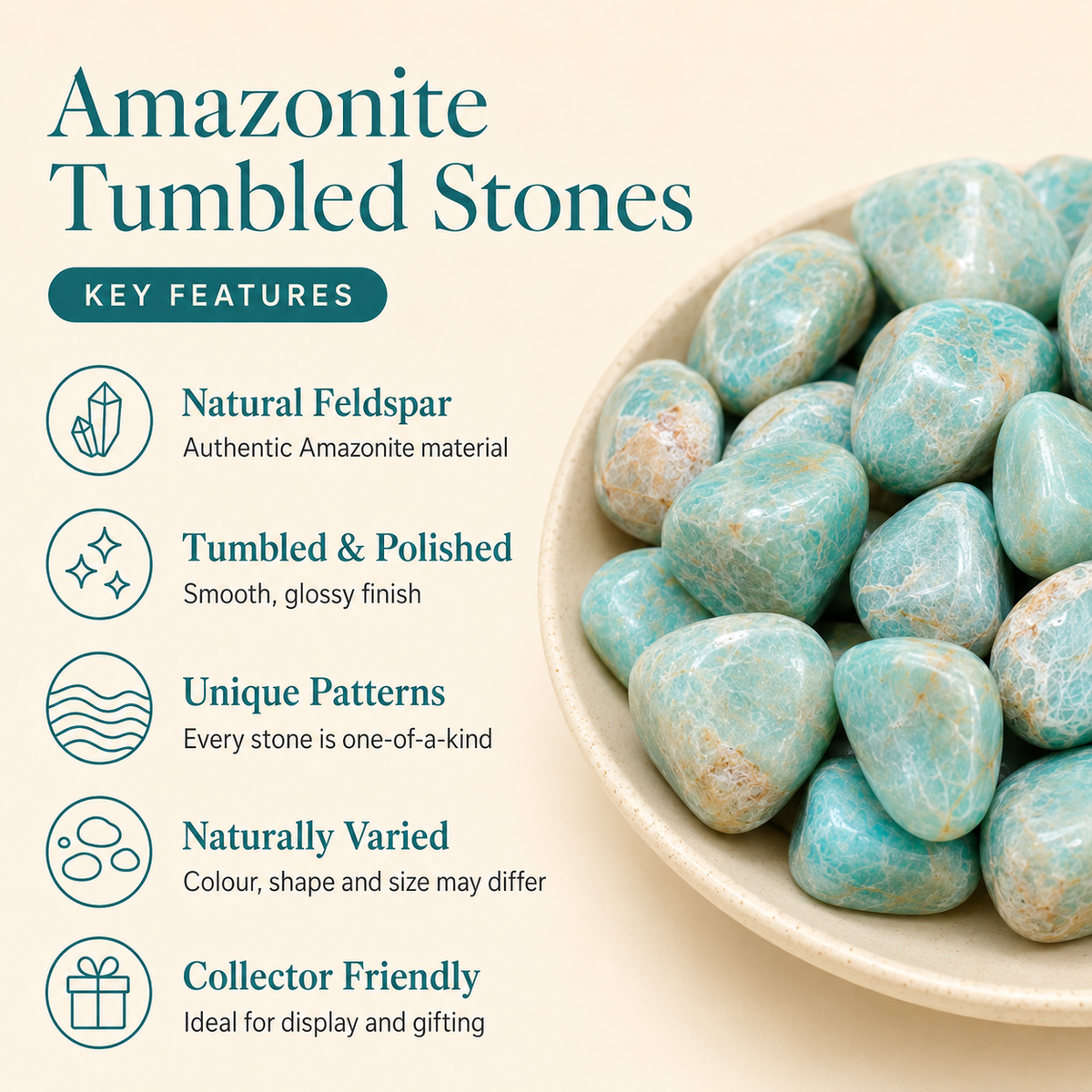 Amazonite Tumbled Crystals(Alignment Of Chakra & Breaking Addictions)